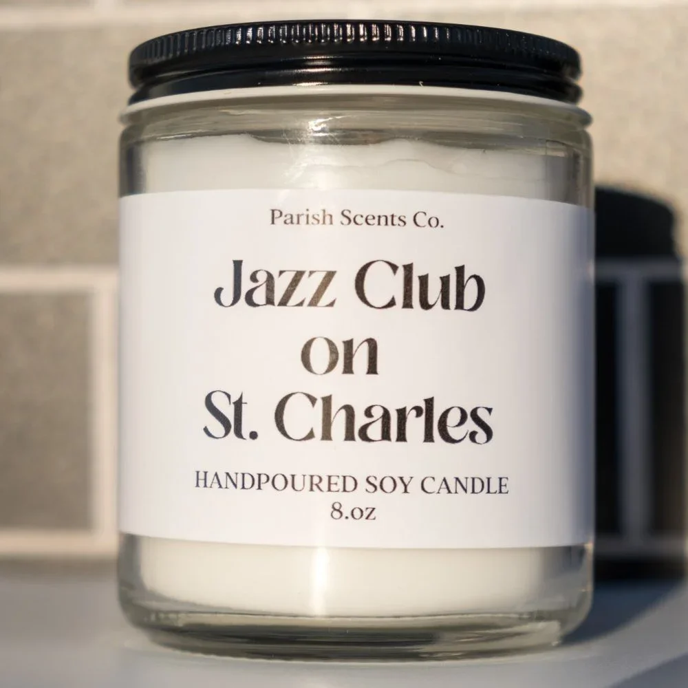A New Orleans Candle by Parish Scents 8 OZ - Jazz Club on St. Charles - Picture 3 of 6